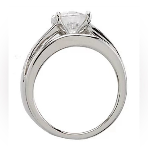 Diamonique 100 - Facet 3.50 cttw Ring, Platinum Clad over Sterling Silver - Picture 15 of 16